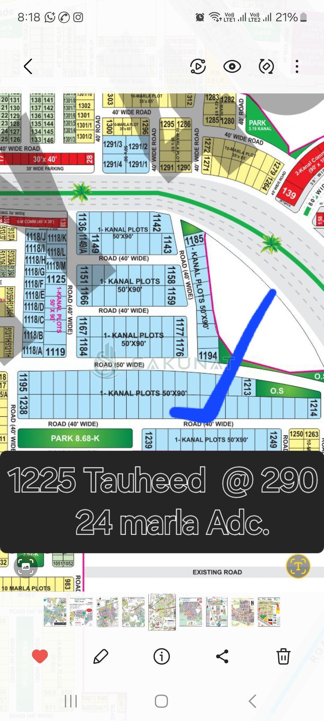 24 Marla Residential Plot for sale in Bahria Town - Tauheed Block, Lahore