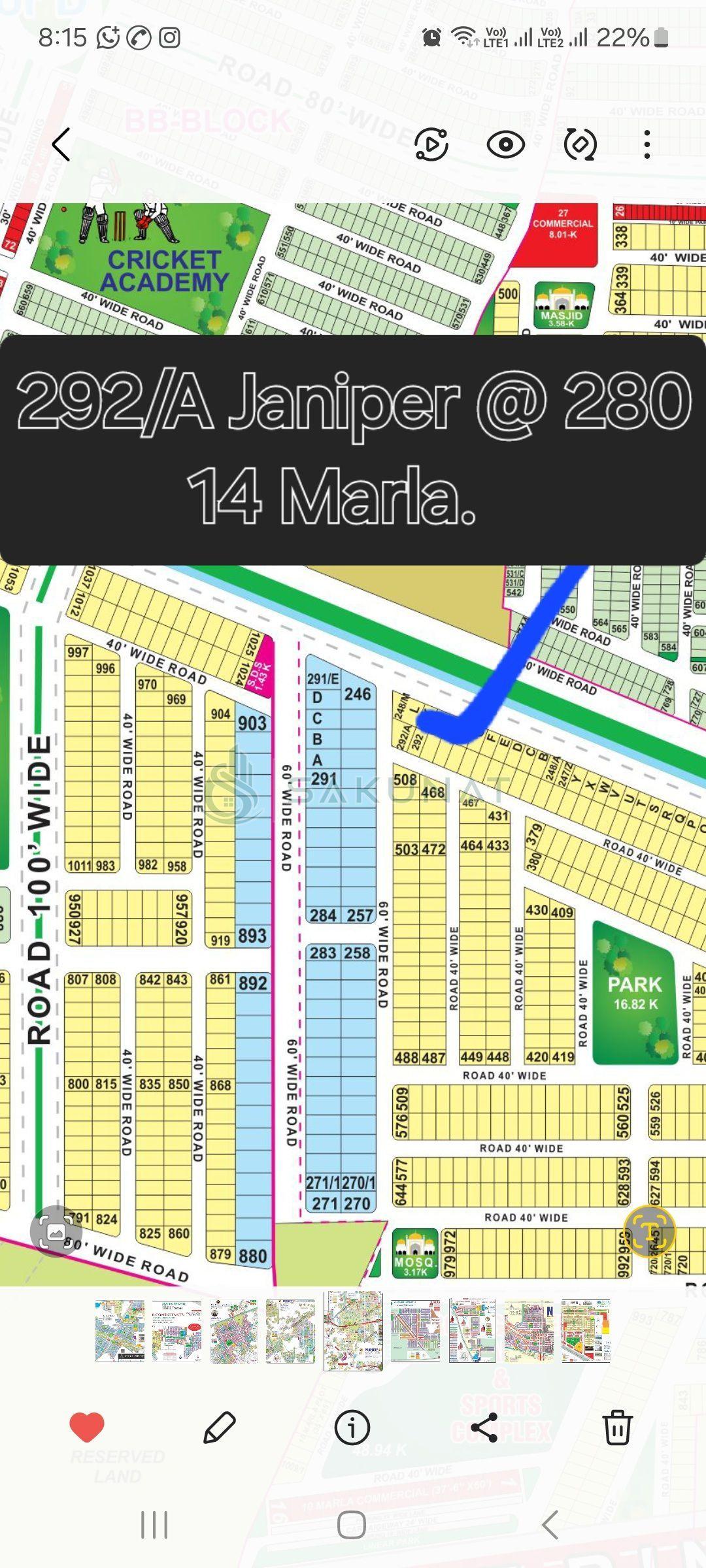 14 Marla Residential Plot for sale in Bahria Town - Janiper Block, Lahore