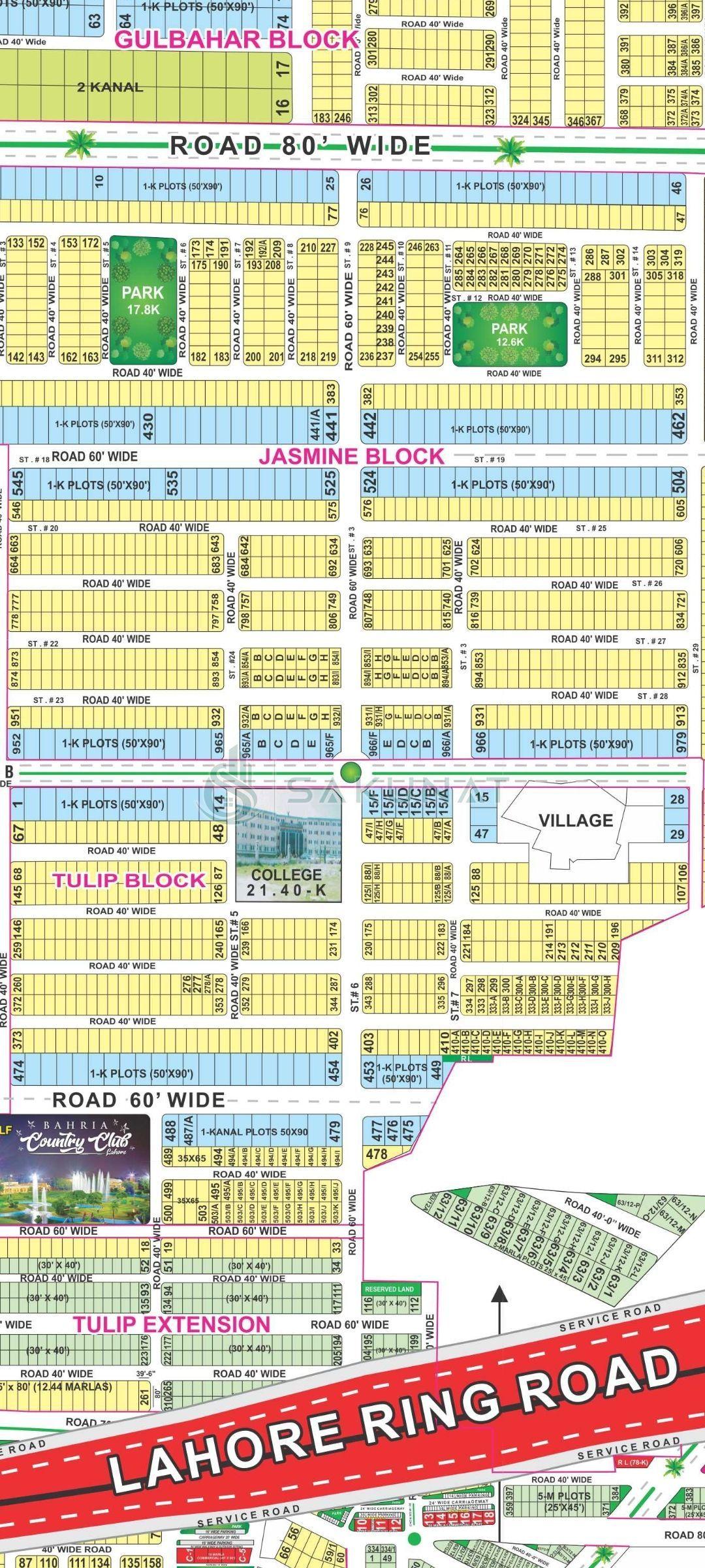 1 Kanal Residential Plot for sale in Bahria Town - Jasmine Block, Lahore