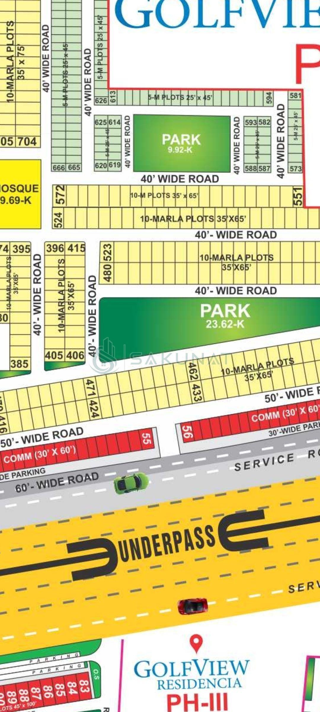10 Marla Residential Plot for sale in Golf View Residencia, Lahore