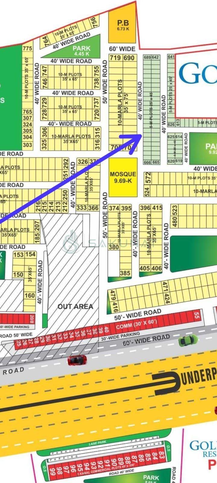 5 Marla Residential Plot for sale in Golf View Residencia, Lahore