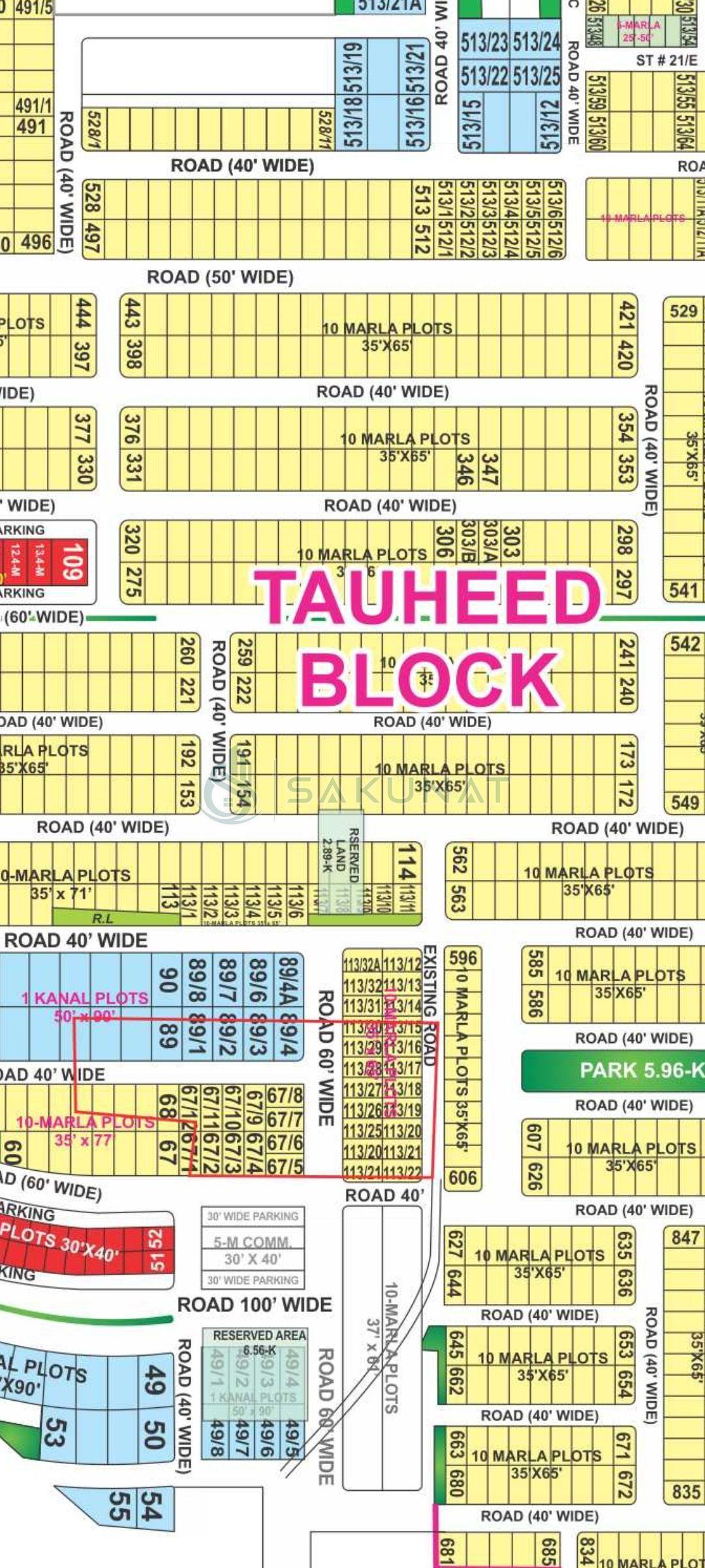 10 Marla Residential Plot for sale in Bahria Town - Tauheed Block, Lahore