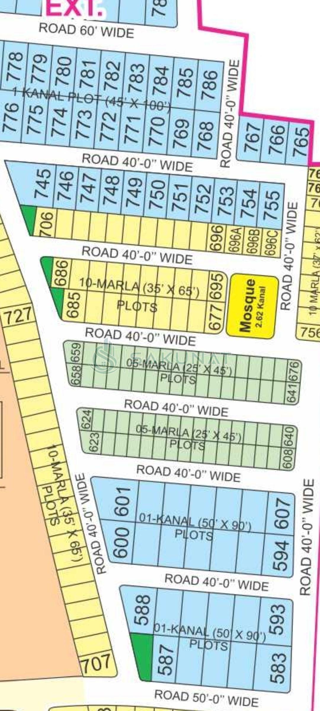 1 Kanal Residential Plot for sale in Bahria Town - Nargis Extension, Lahore