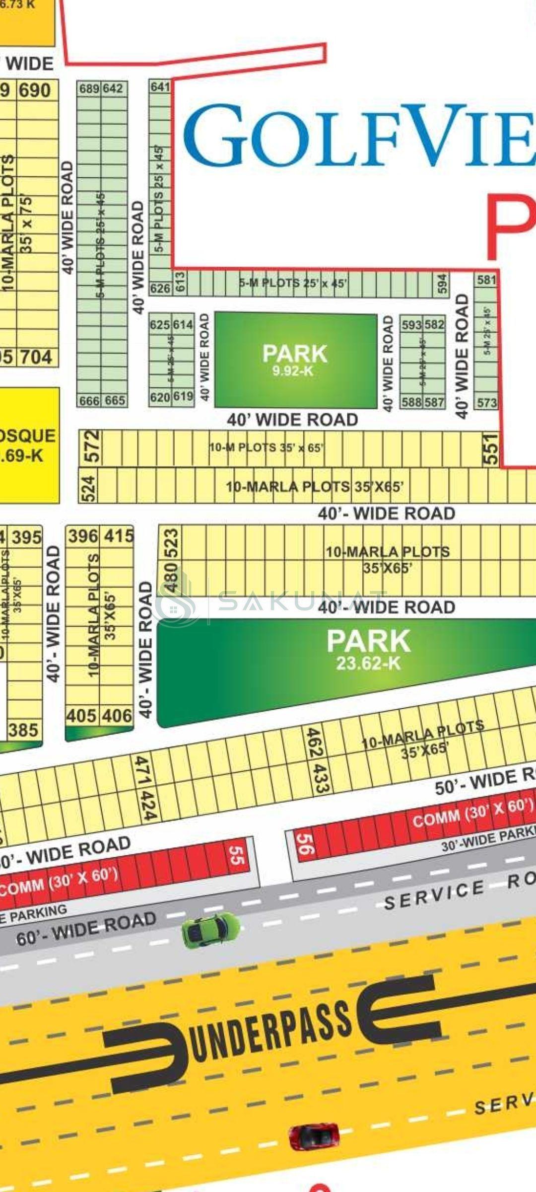 5 Marla Residential Plot for sale in Golf View Residencia, Lahore