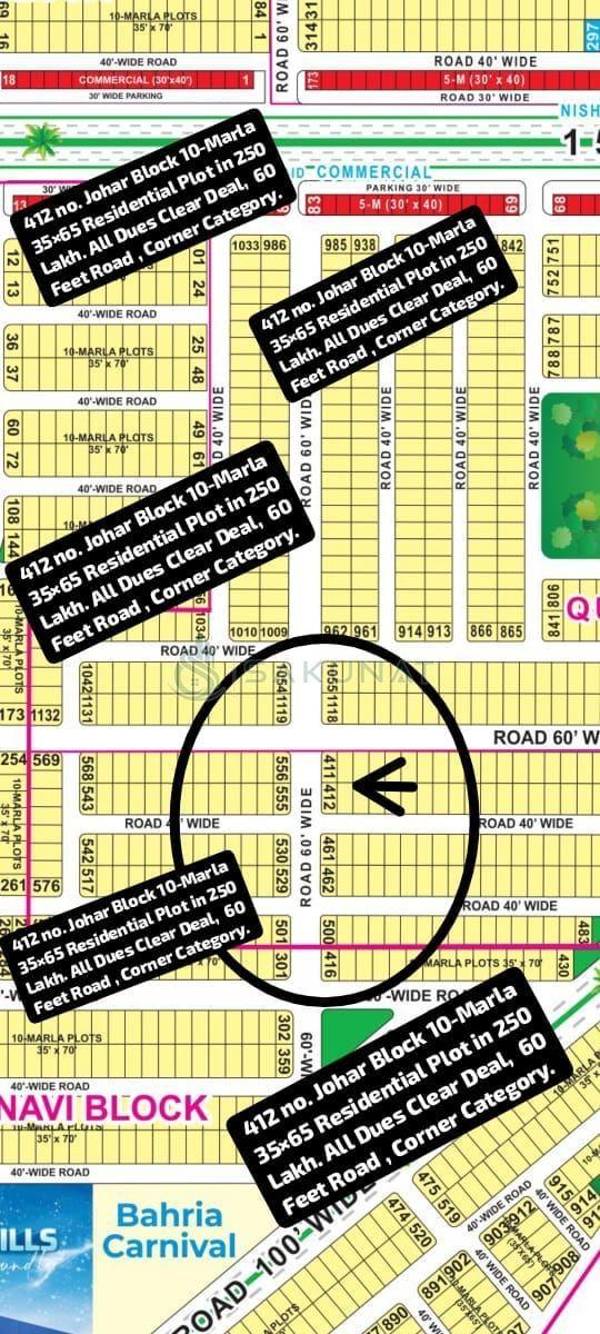 10 Marla Residential Plot for sale in Bahria Town - Johar Block, Lahore