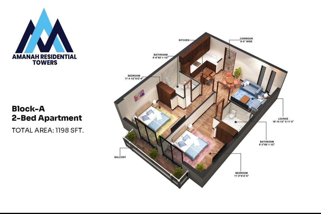 Amanah Resdential Towers, Block A — floor plan — photo 10 of 10