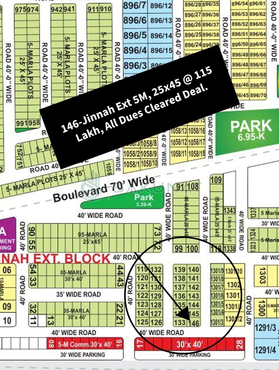 5 Marla Residential Plot for sale in Bahria Town - Jinnah Extension Block, Lahore