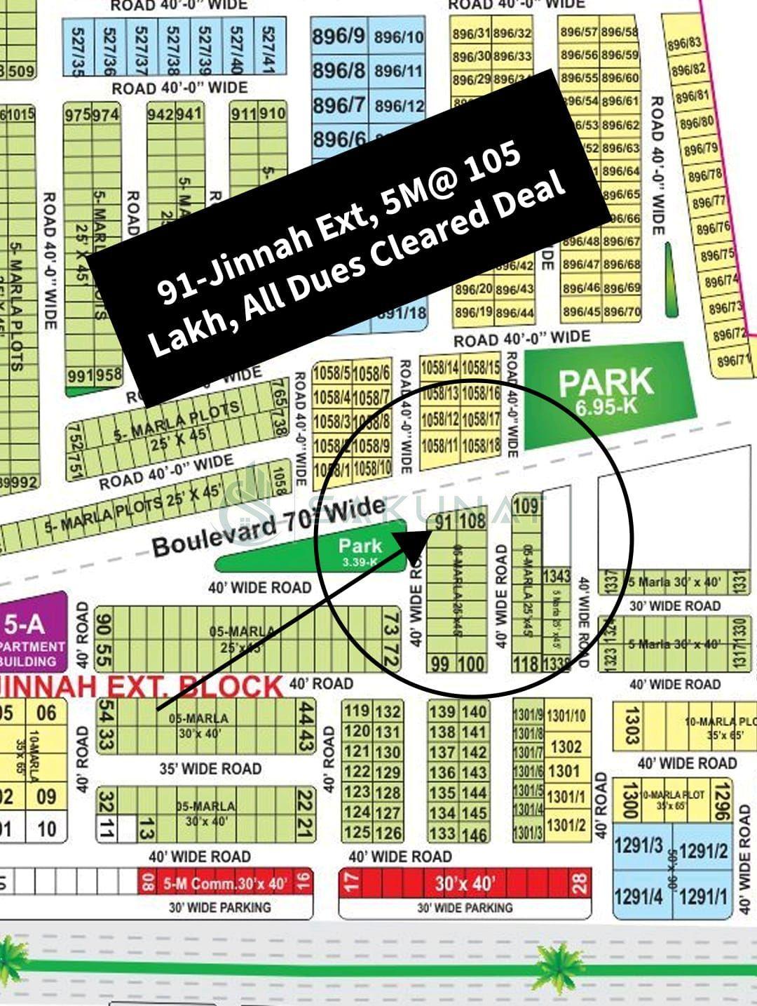 5 Marla Residential Plot for sale in Bahria Town - Jinnah Extension Block, Lahore