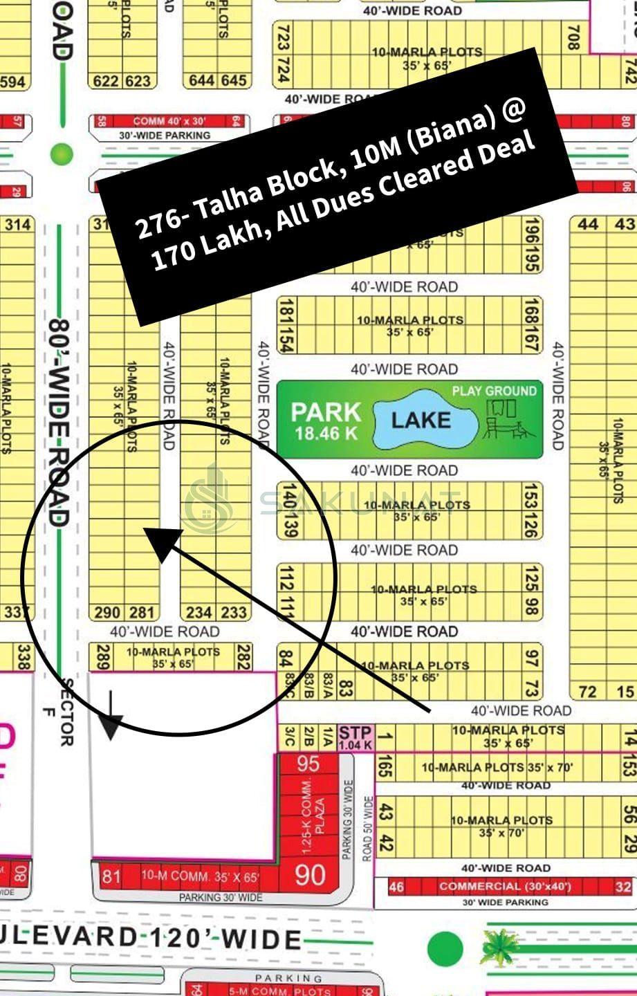 10 Marla Residential Plot for sale in Bahria Town - Talha Block, Lahore