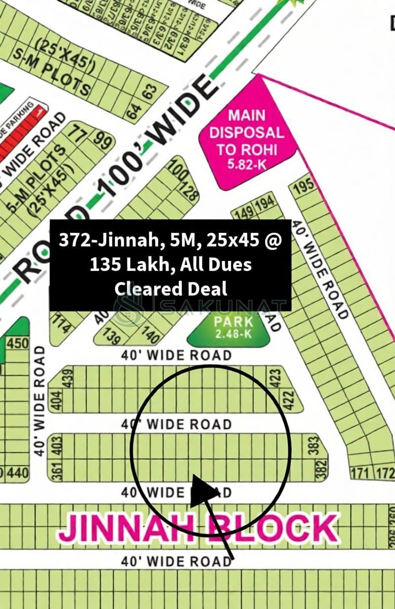 5 Marla Residential Plot for sale in Bahria Town - Jinnah Block, Lahore